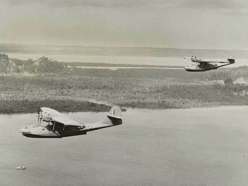 RAF flying boats patrolling the coast of Malaya, c.1941. Library of Congress. Public Domain. 